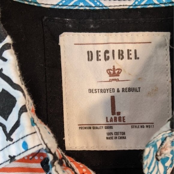Decibel South West Print Button Front Short Sleeve Shirt EUC SZ L - Picture 4 of 6